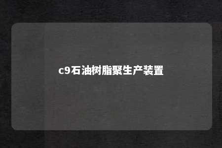 c9石油树脂聚生产装置