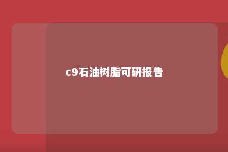 c9石油树脂可研报告