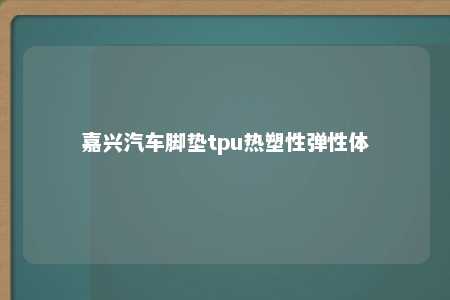 嘉兴汽车脚垫tpu热塑性弹性体