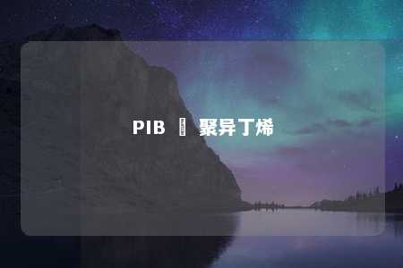 PIB – 聚异丁烯