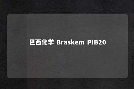 巴西化学 Braskem PIB20