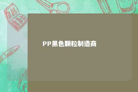 PP黑色颗粒制造商